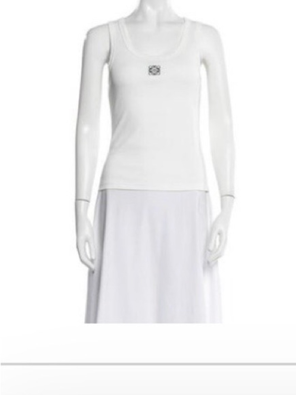 White Women's Scoop Neck Tank Top - Classic Loewe
